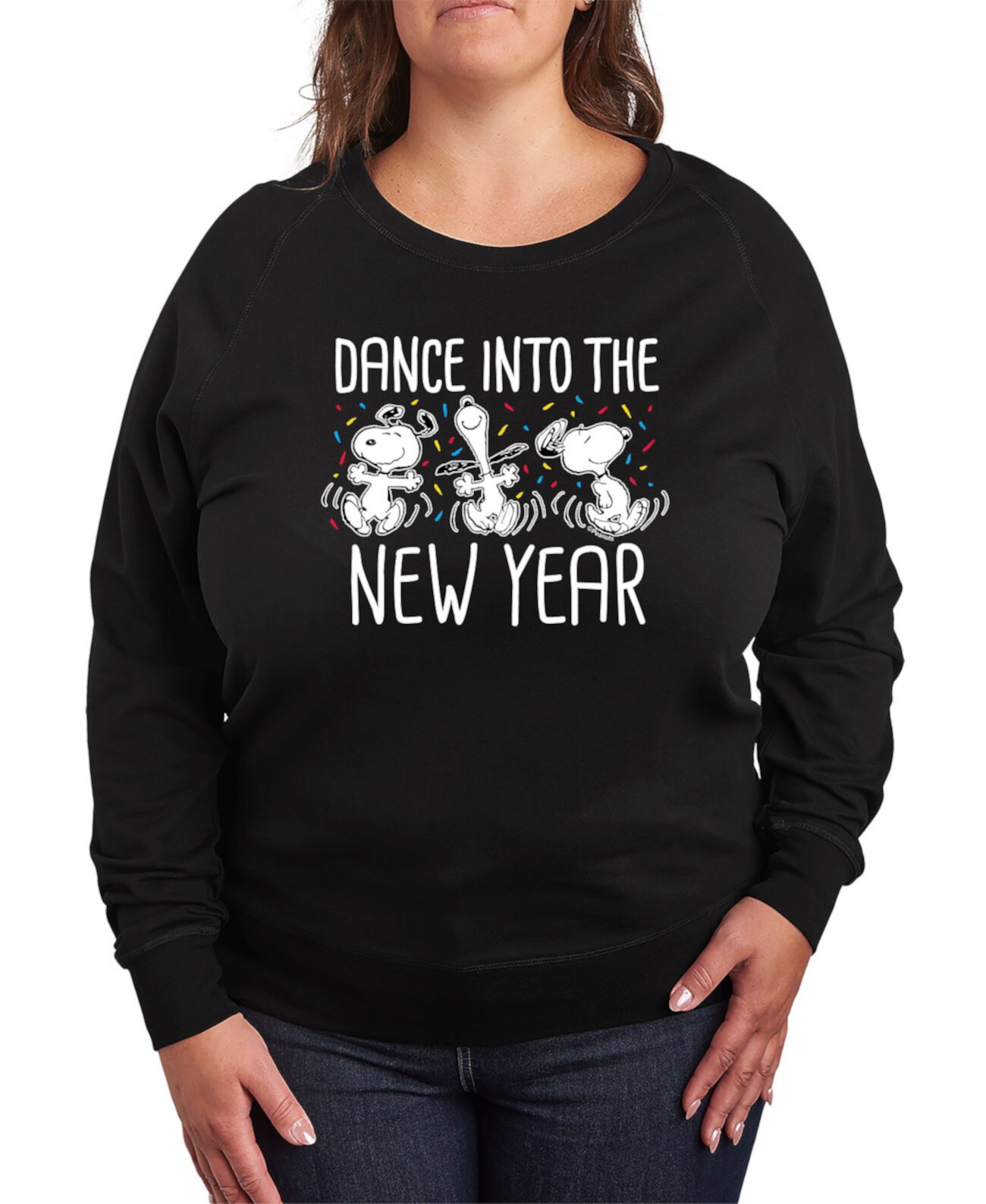 Женская Футболка Hybrid Apparel Plus Size Peanuts New Year Graphic Pullover Top Hybrid Apparel