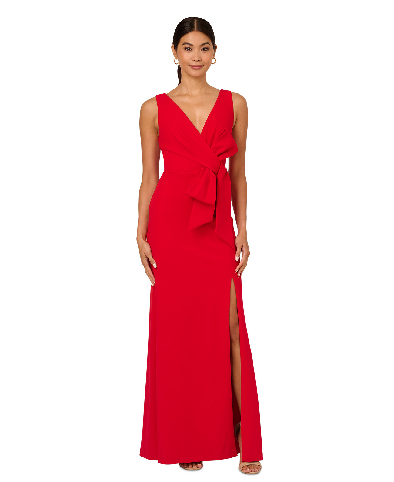 Женское Платье Adrianna Papell Bow-Front Crepe Gown Adrianna Papell