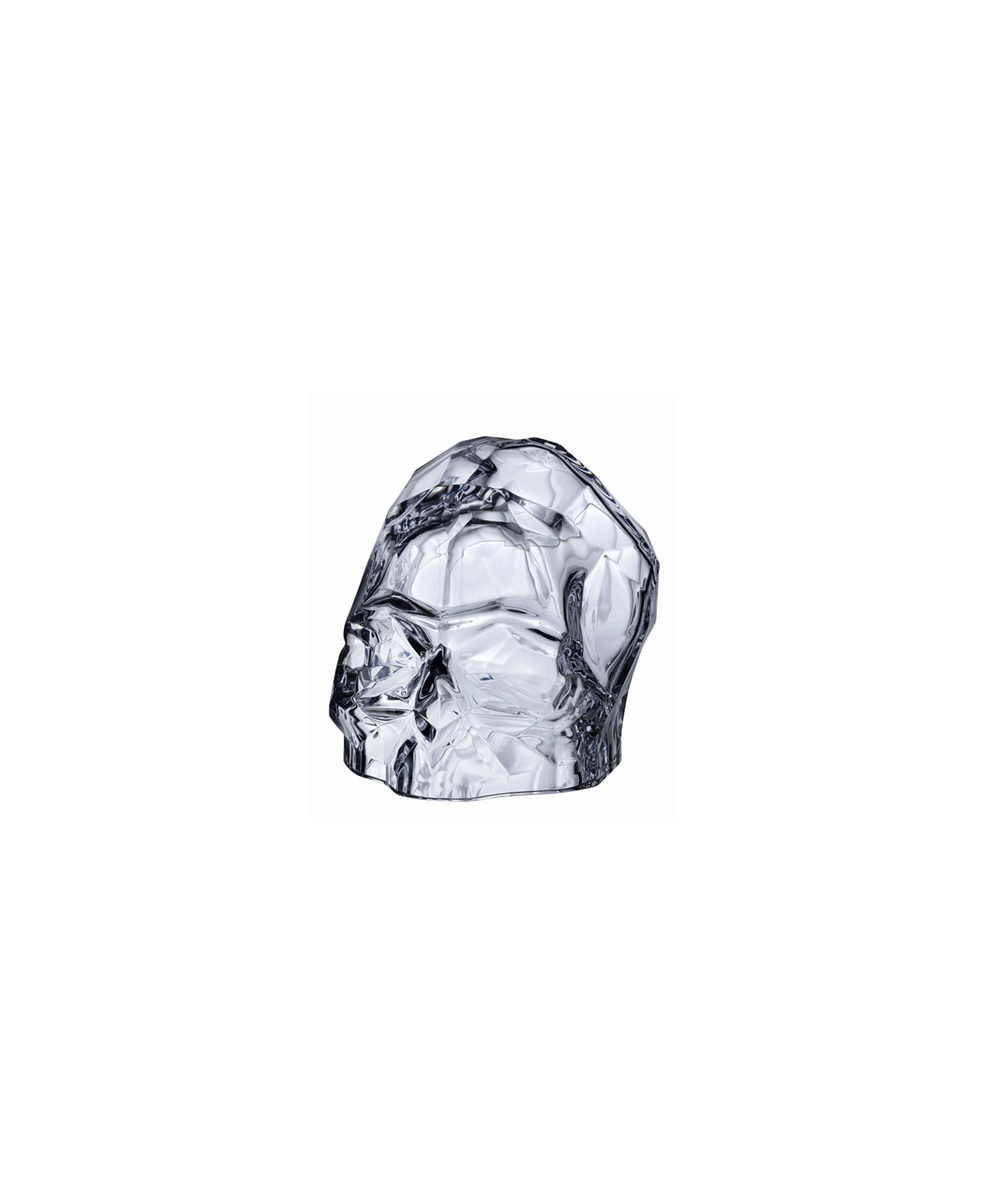 Memento Mori Faceted Skull Head Décor, Small Nude Glass