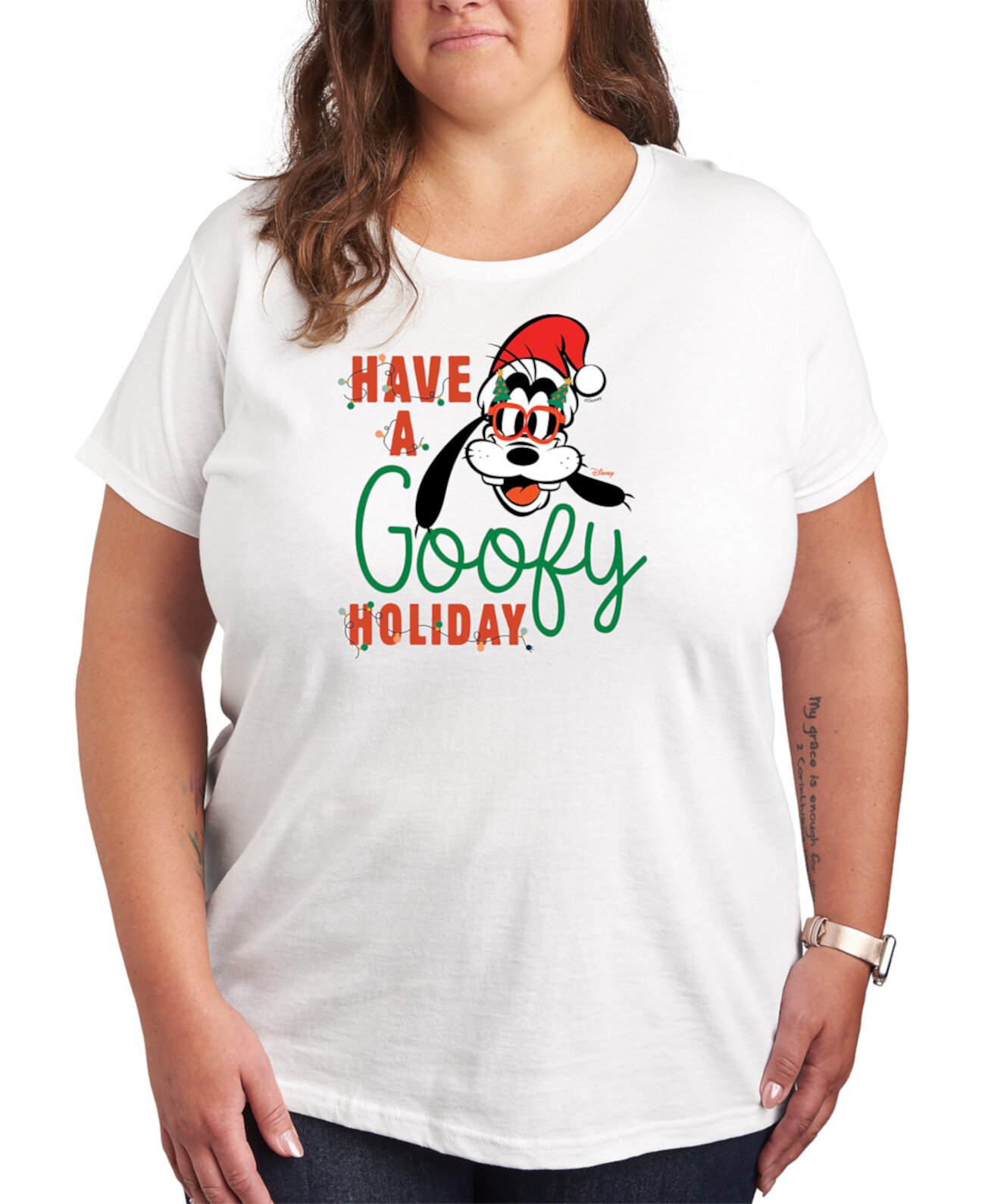 Женская Футболка Hybrid Apparel Plus Size Disney Goofy Holidays Hybrid Apparel