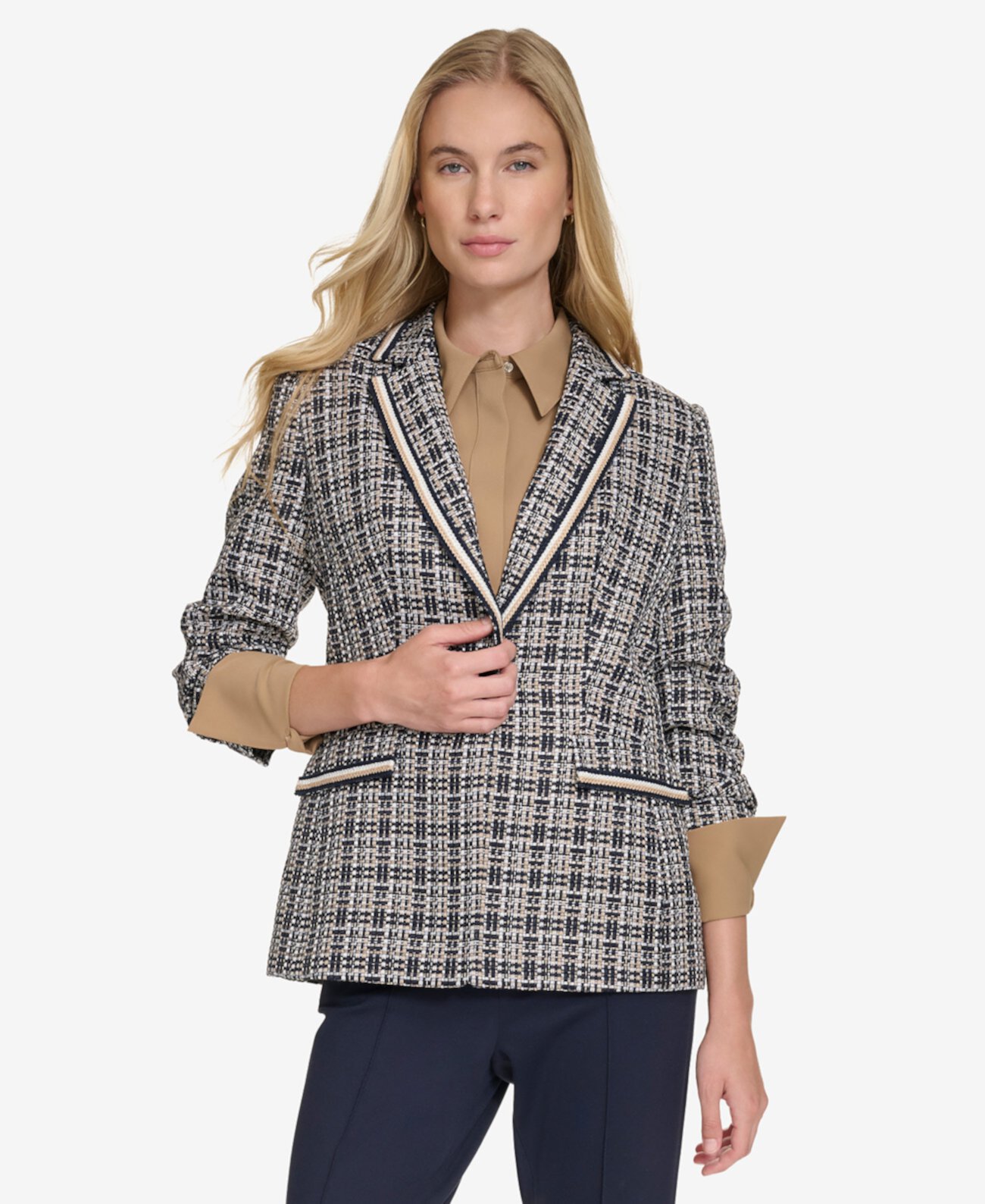 Женский Блейзер Tommy Hilfiger Textured Plaid One-Button Tommy Hilfiger