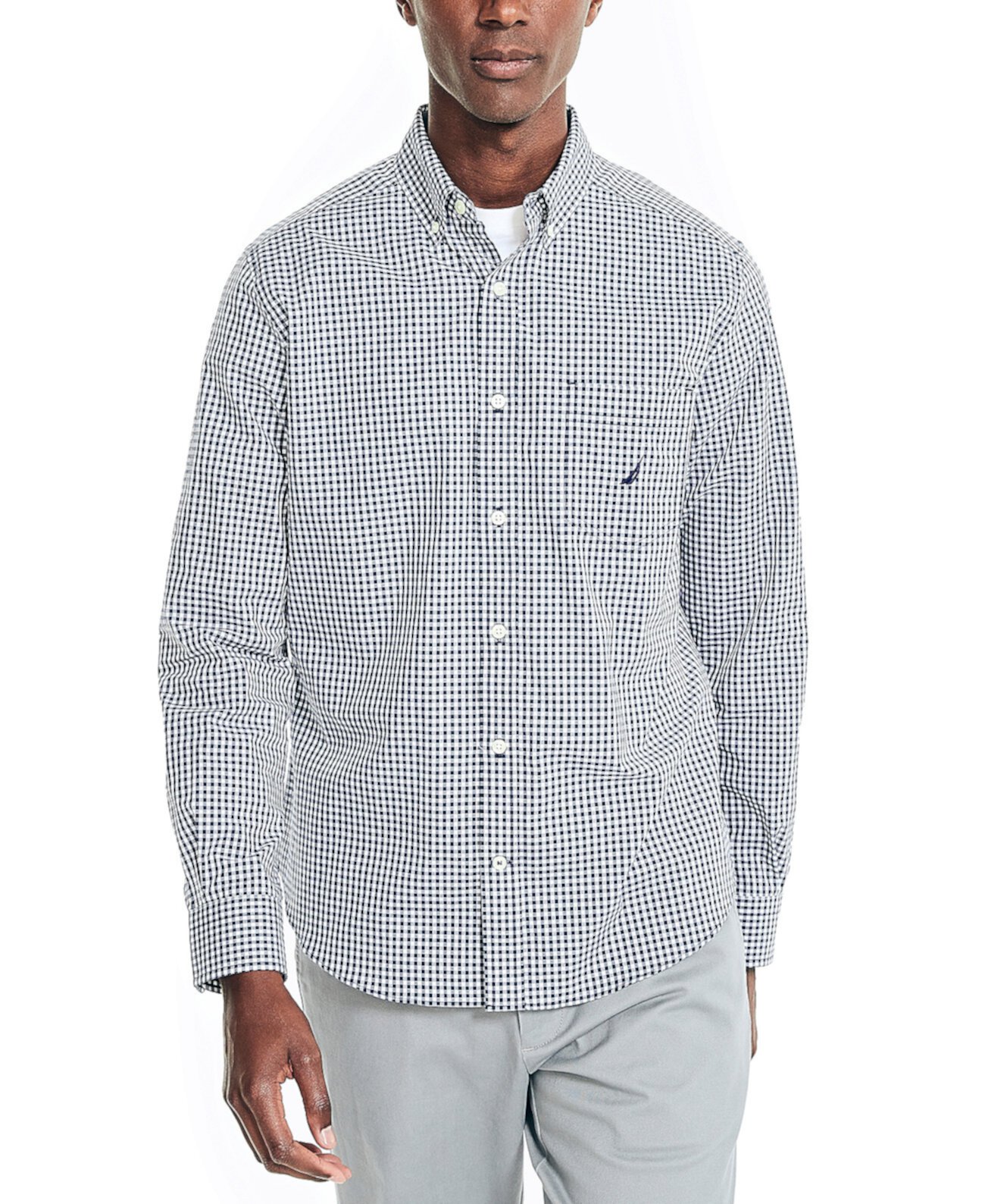 Мужская Повседневная Рубашка Nautica Classic-Fit Gingham Plaid Nautica