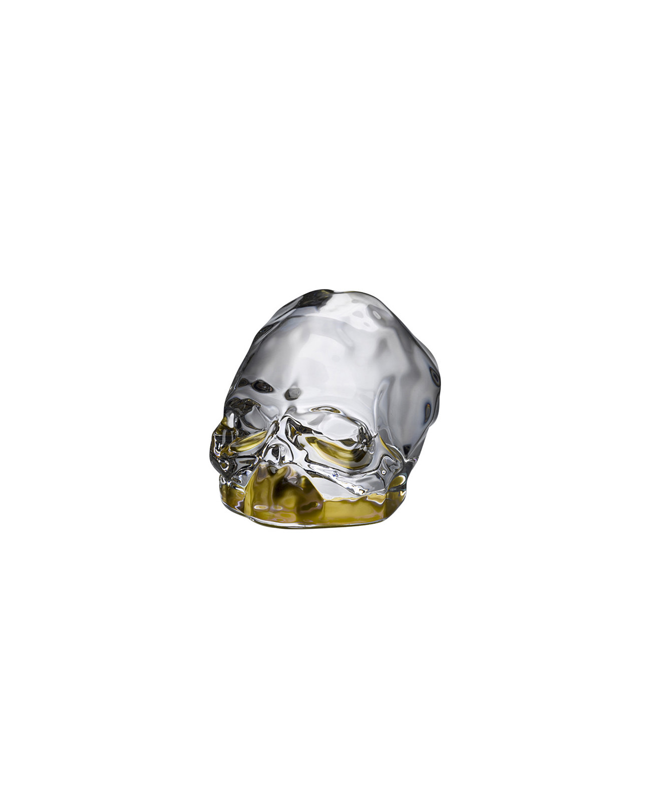 Memento Mori Faceted Skull Head Décor, Small Nude Glass