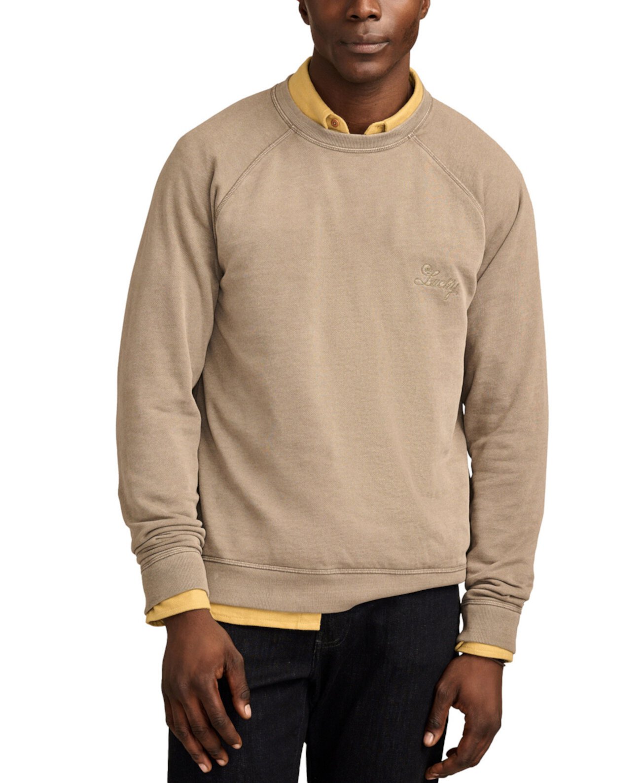 Мужская Толстовка Lucky Brand Fleece Logo Raglan Crew Lucky Brand