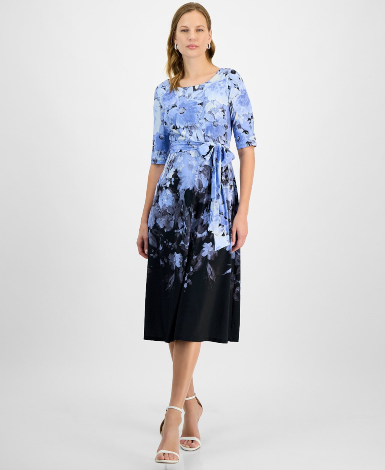 Женское Платье Kasper Ombre Floral Fit & Flare Kasper