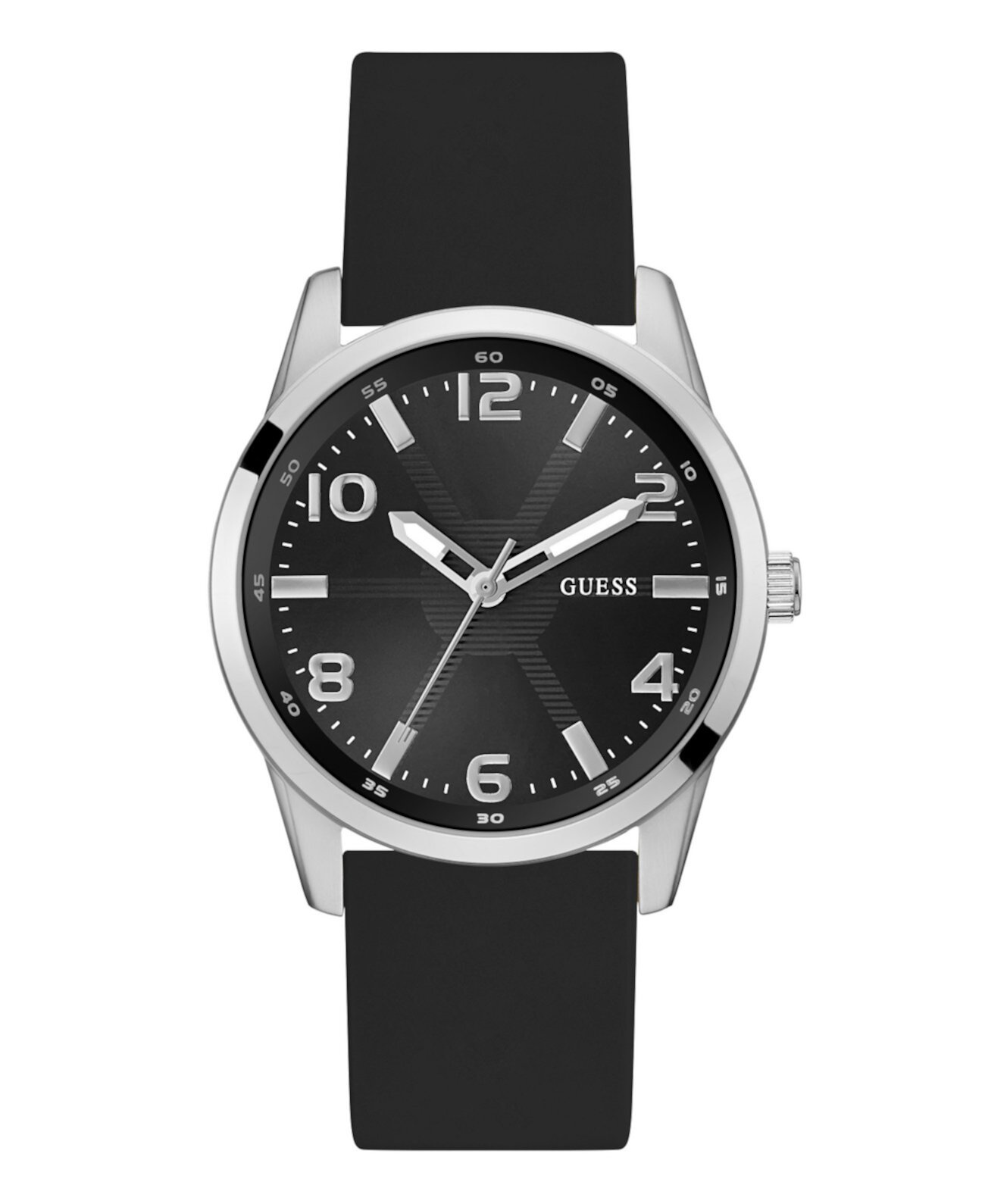 Men's Analog Black Silicone Watch 42mm GUESS