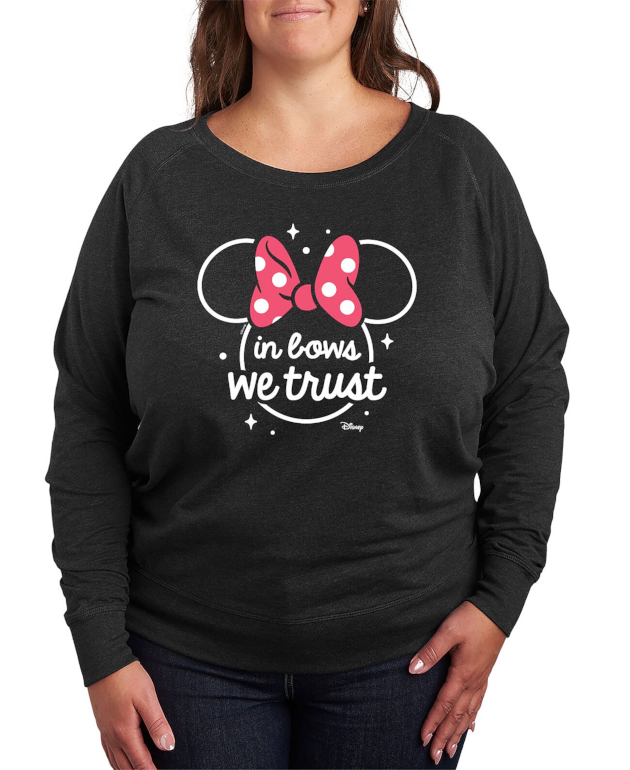 Женская Футболка Hybrid Apparel Plus Size Disney Minnie Mouse in Bows We Trust Graphic Hybrid Apparel