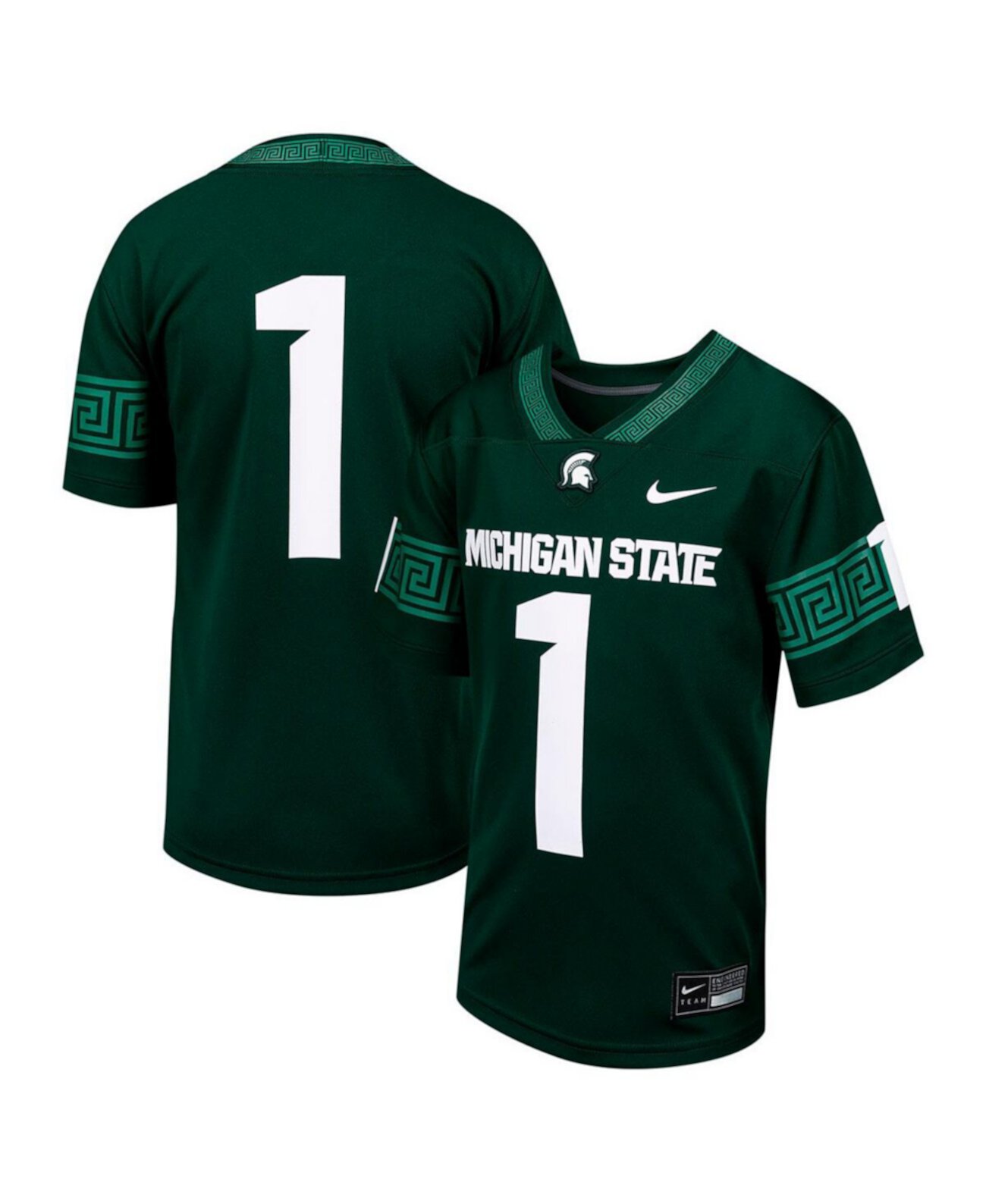 Детское Джерси Nike 1 Зеленое Michigan State Spartans Untouchable Replica Game Nike