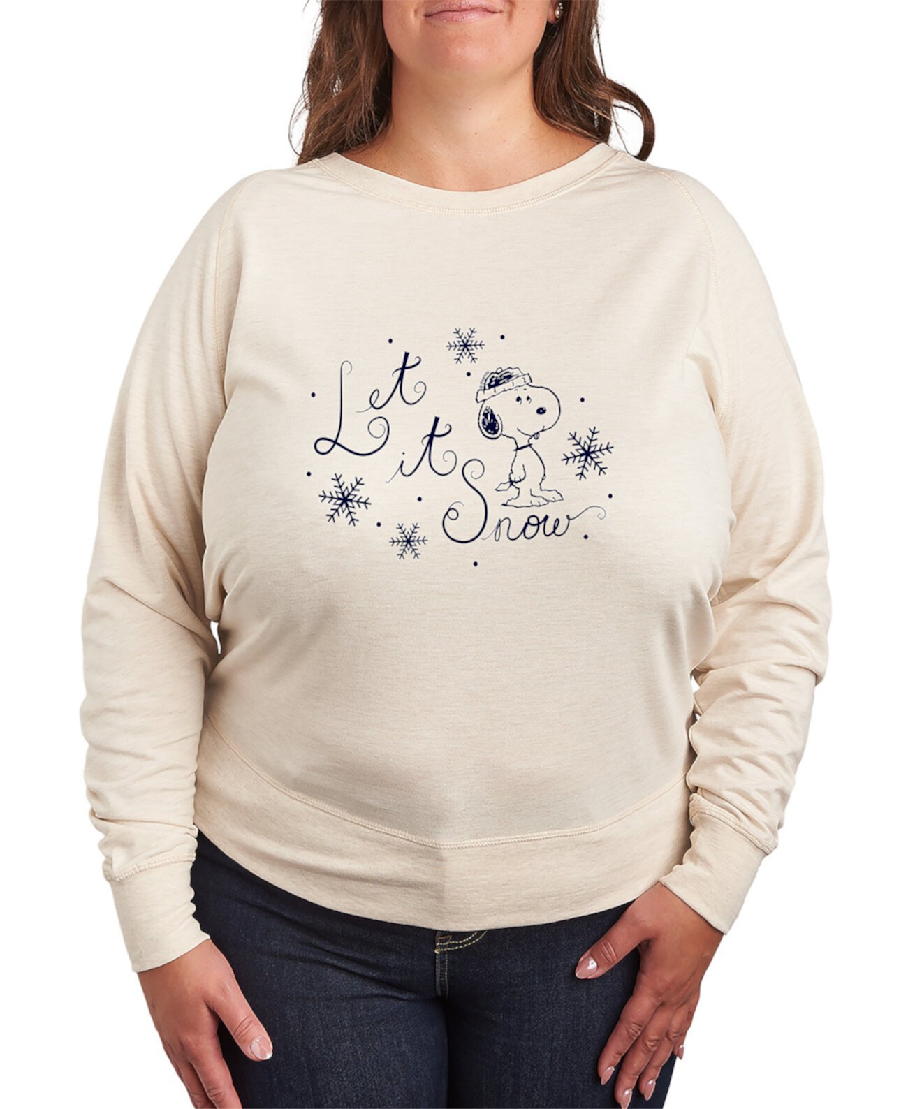 Женская Футболка Hybrid Apparel Plus Size Peanuts Let It Snow Graphic Hybrid Apparel