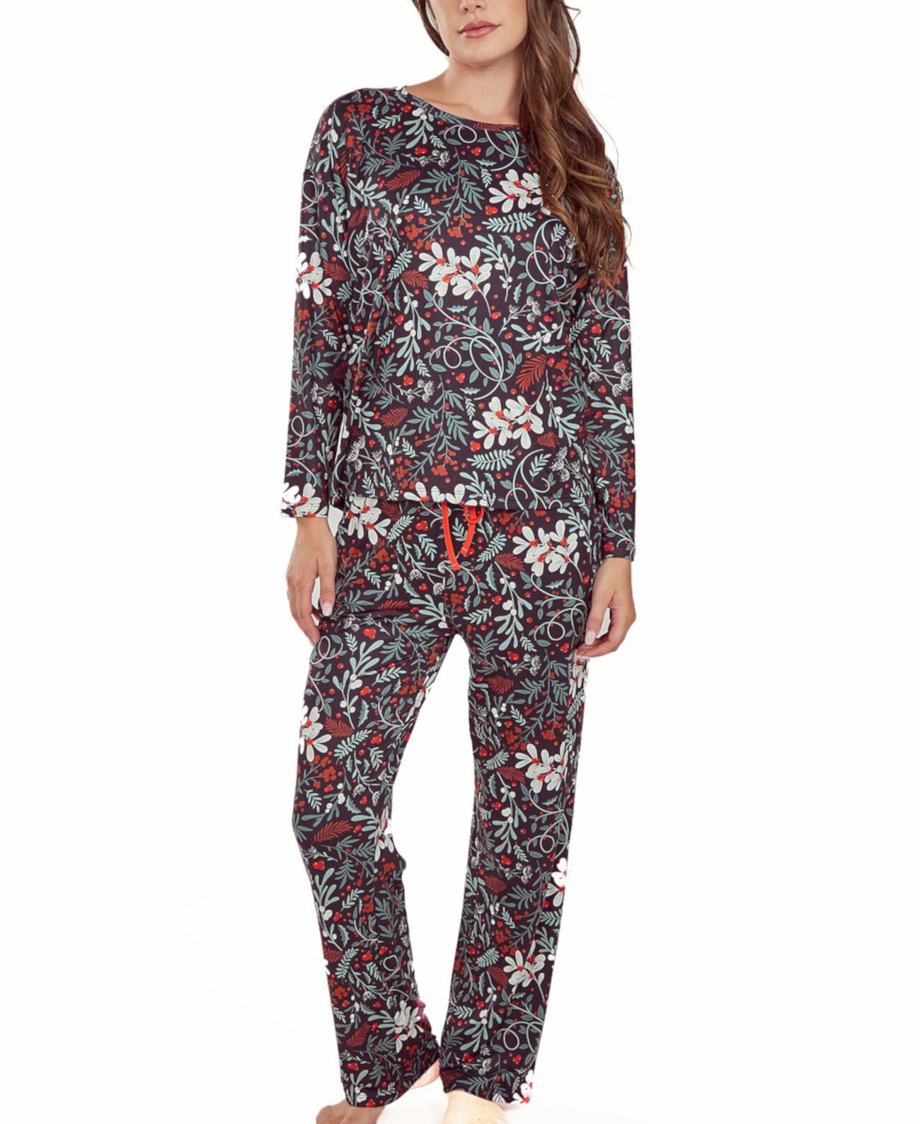 Women's Ultra Soft Floral Print Top and Pant Pajama Set ICollection