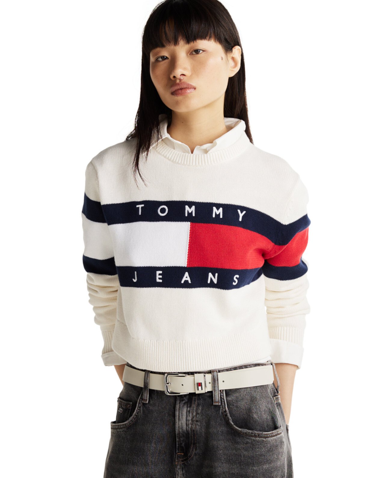 Женский Свитер Tommy Jeans Crewneck с Флагом Tommy Jeans