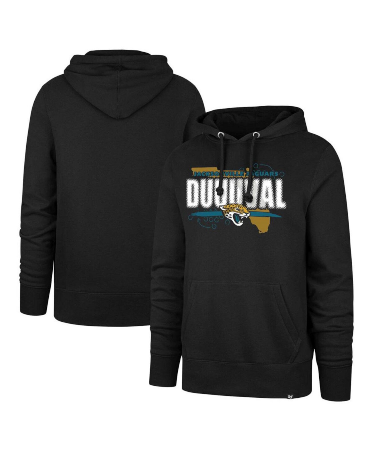 Мужской черный худи-пуловер Jacksonville Jaguars с флисовой подкладкой '47 Brand