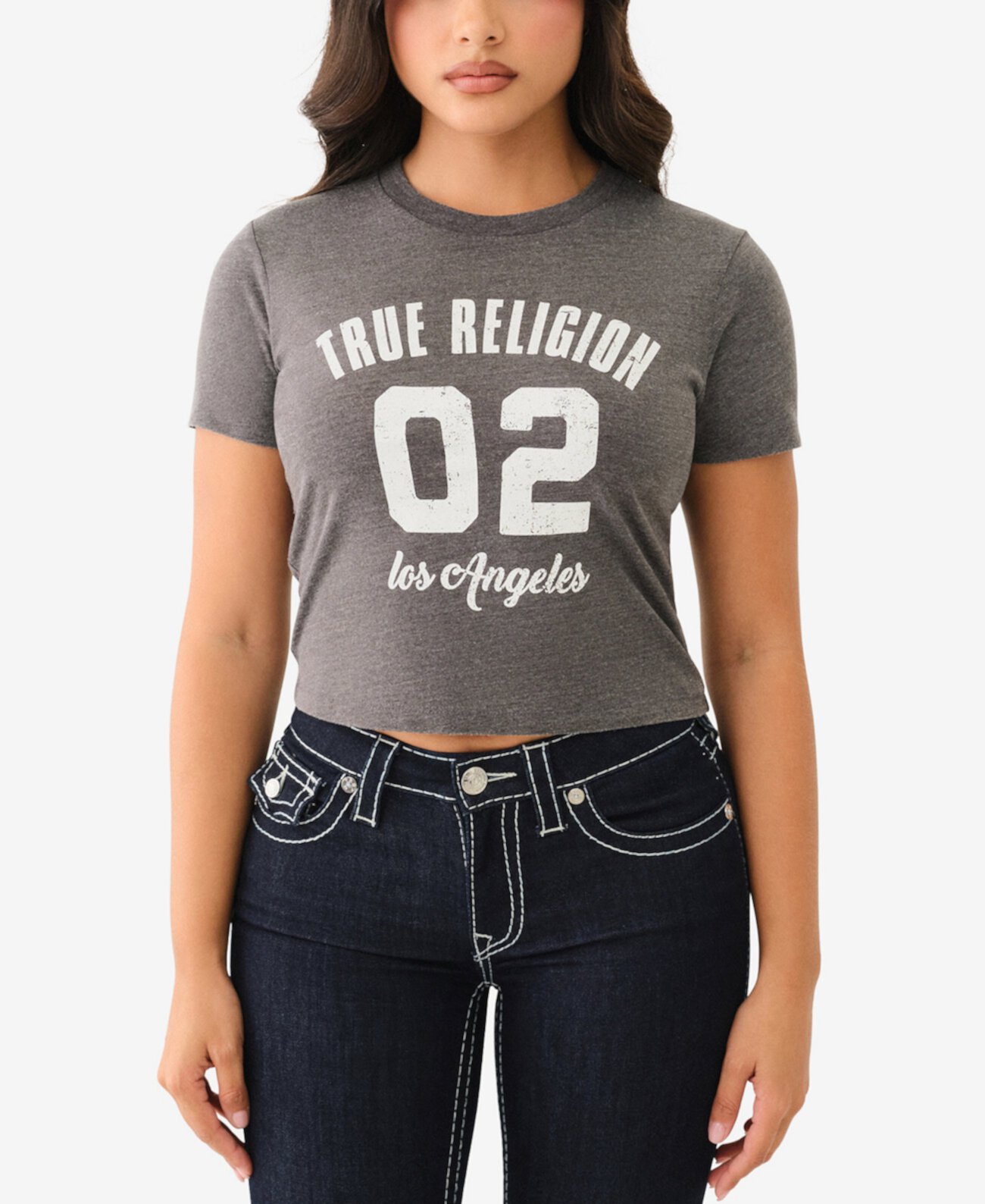 Женская Футболка True Religion Logo Burnout Baby Tee True Religion