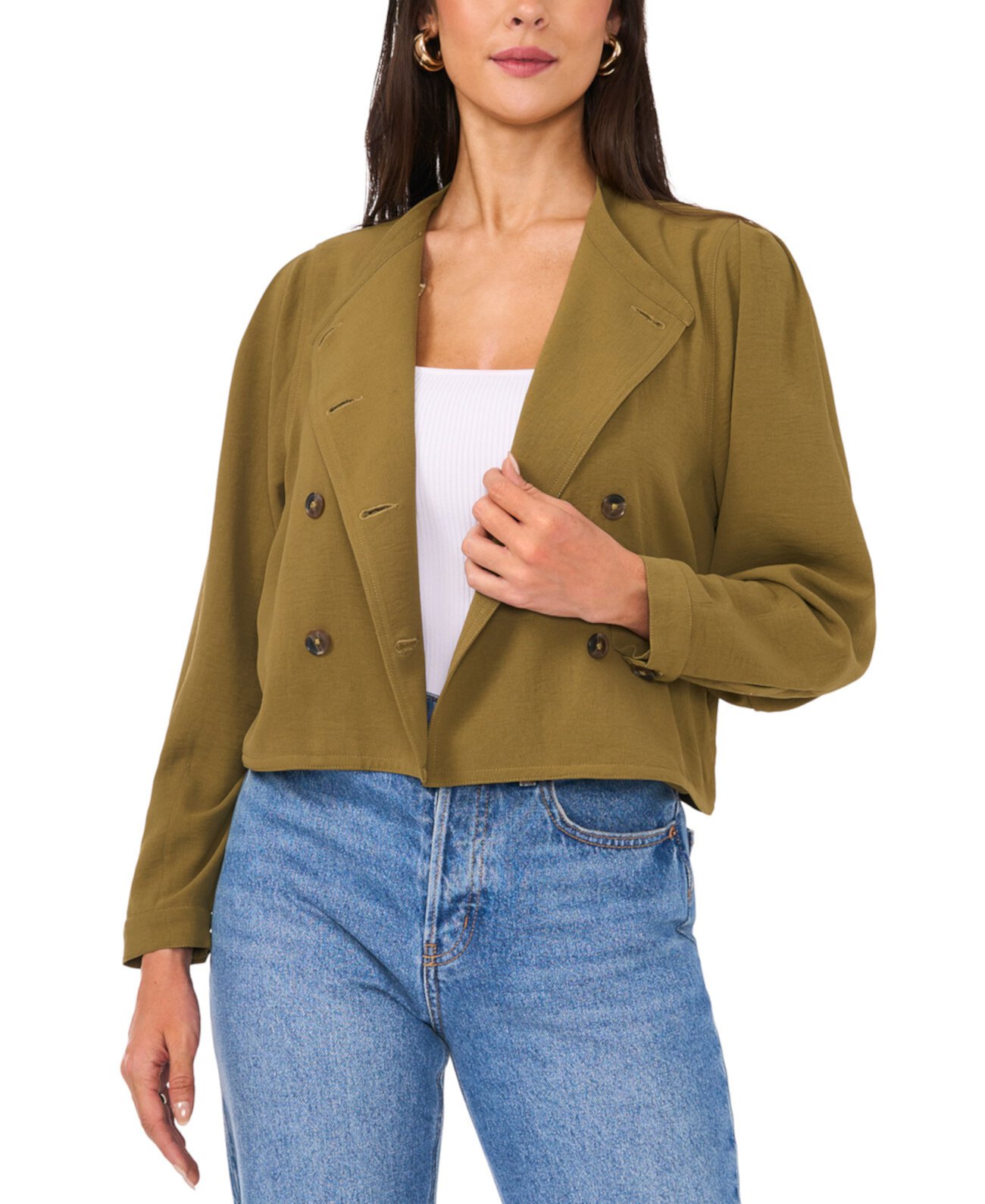 Women's Double-Breasted Cropped Jacket Vince Camuto