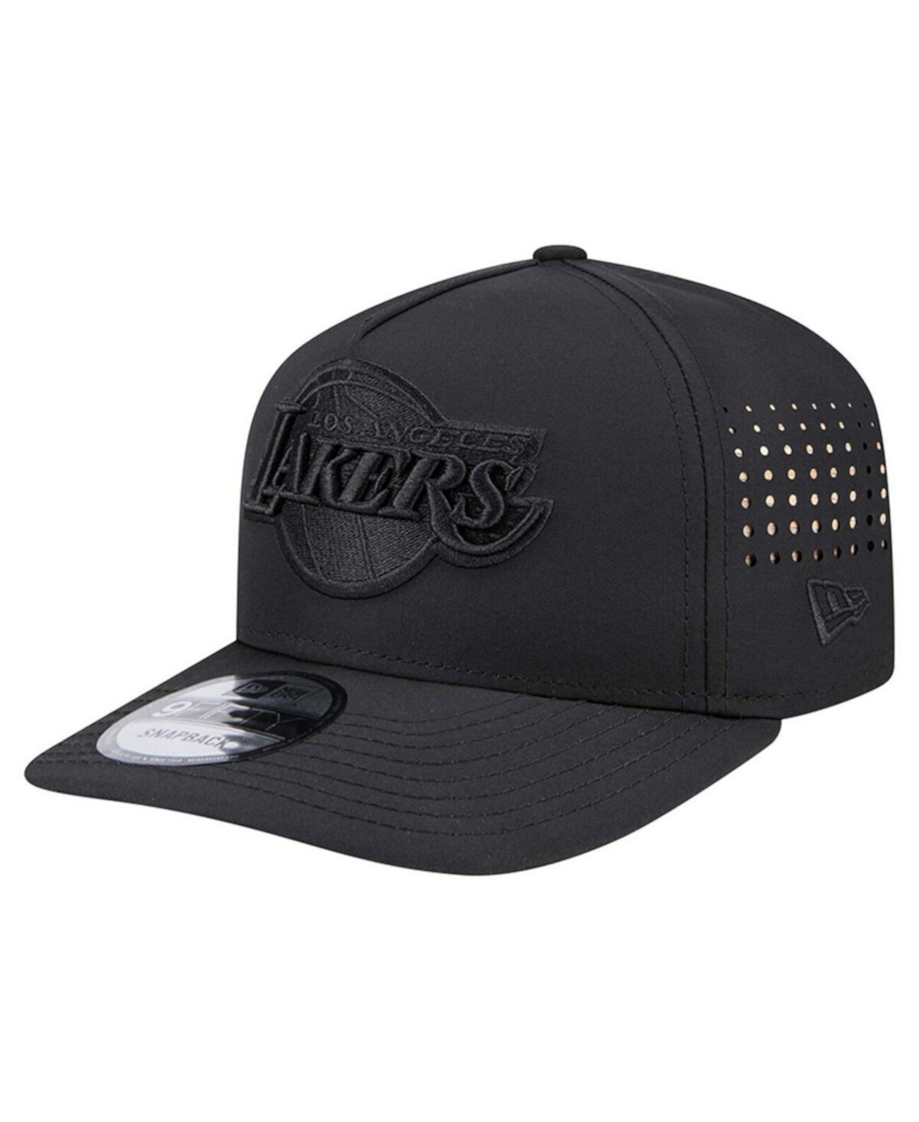 Men's Black Los Angeles Lakers Vented 9FIFTY A-Frame Snapback Hat New Era