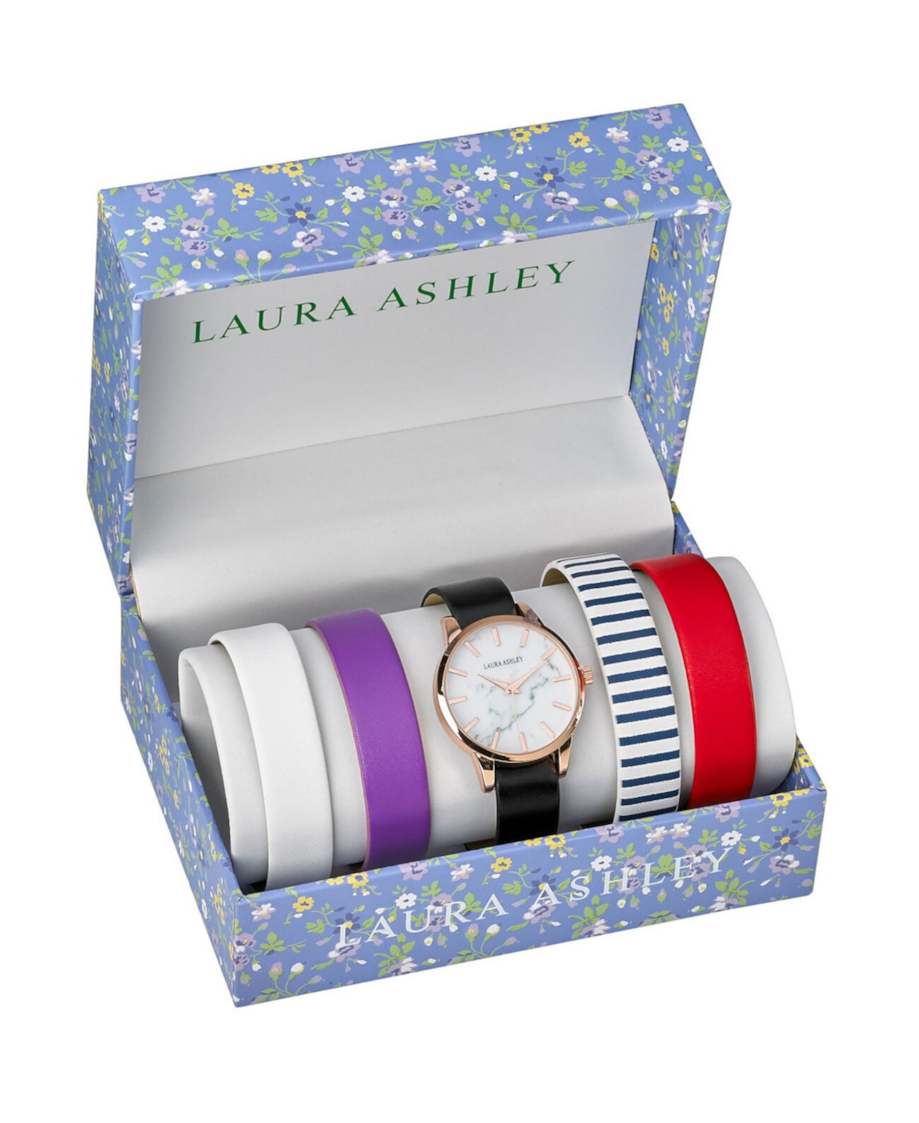 Механические часы Laura Ashley Rose Gold Slidethrough Interchangeable Marble Dial Set Laura Ashley