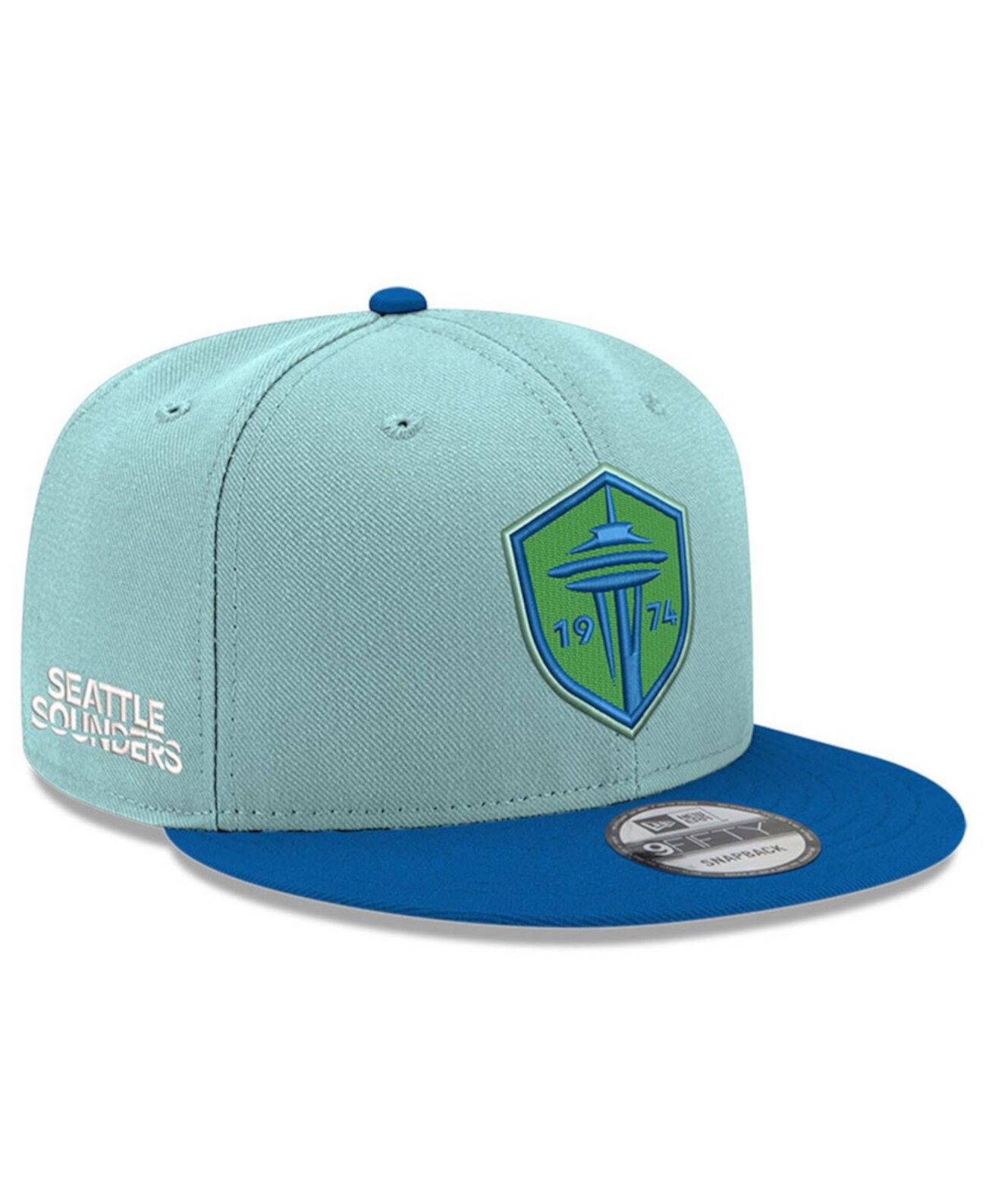 Бейсболка New Era Мужская Aqua Seattle Sounders FC 2024 Jersey Hook 9FIFTY Snapback New Era