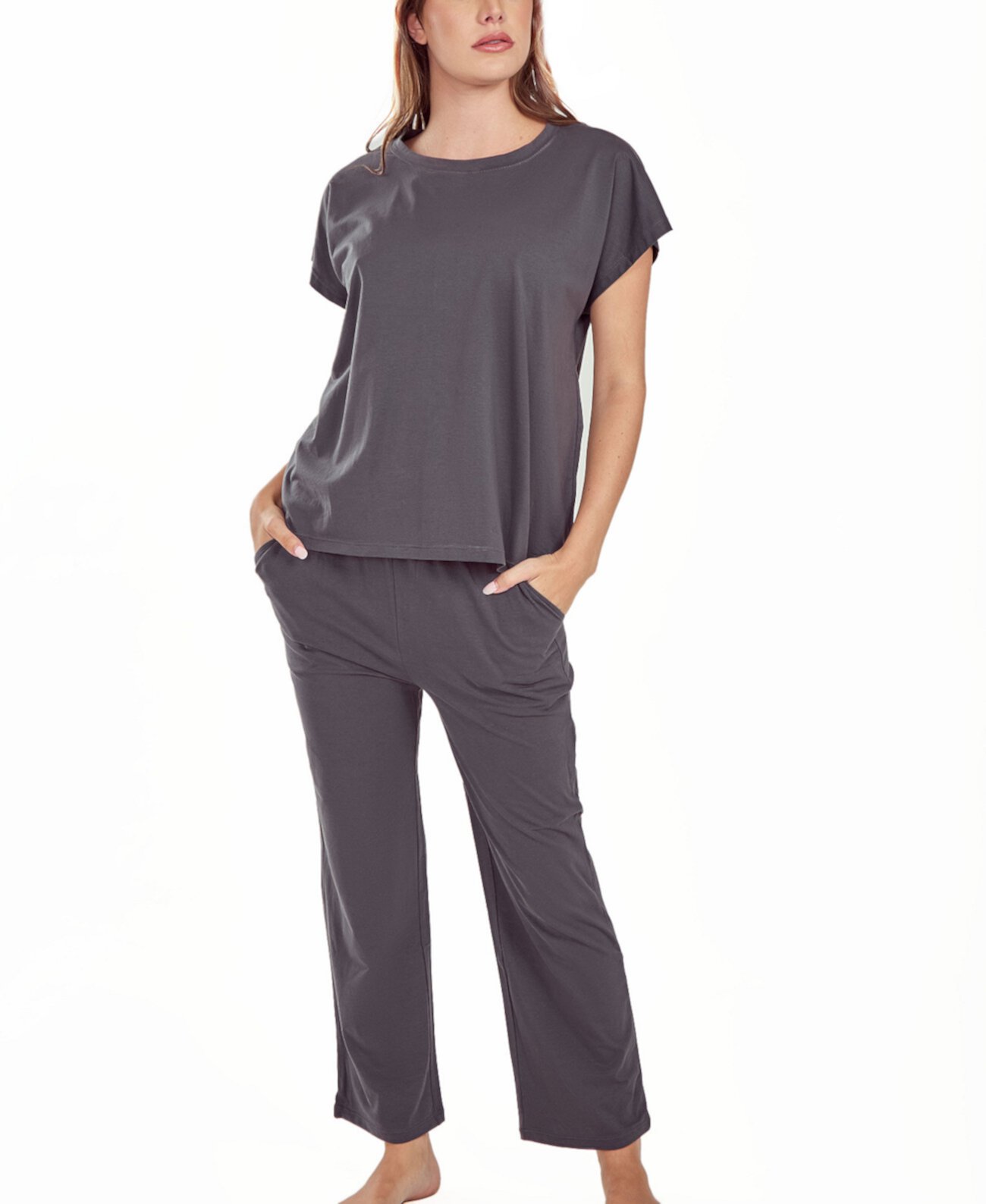 Women's Soft Knit Top and Crop Pant Pajama Set ICollection