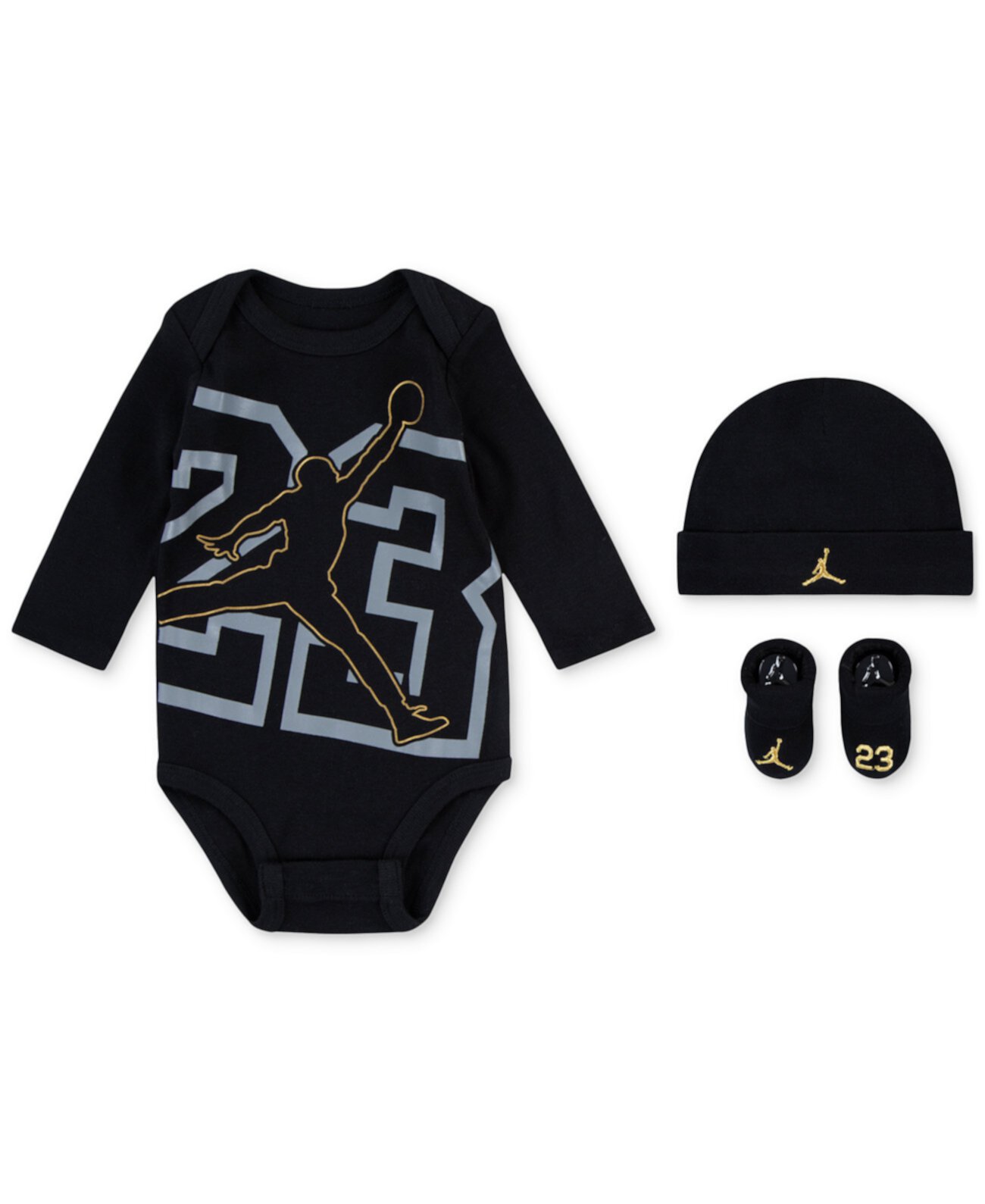 Детские комплекты одежды Jordan Baby See Me Shine Cap, Bodysuit & Booties, 3 Piece Set Jordan