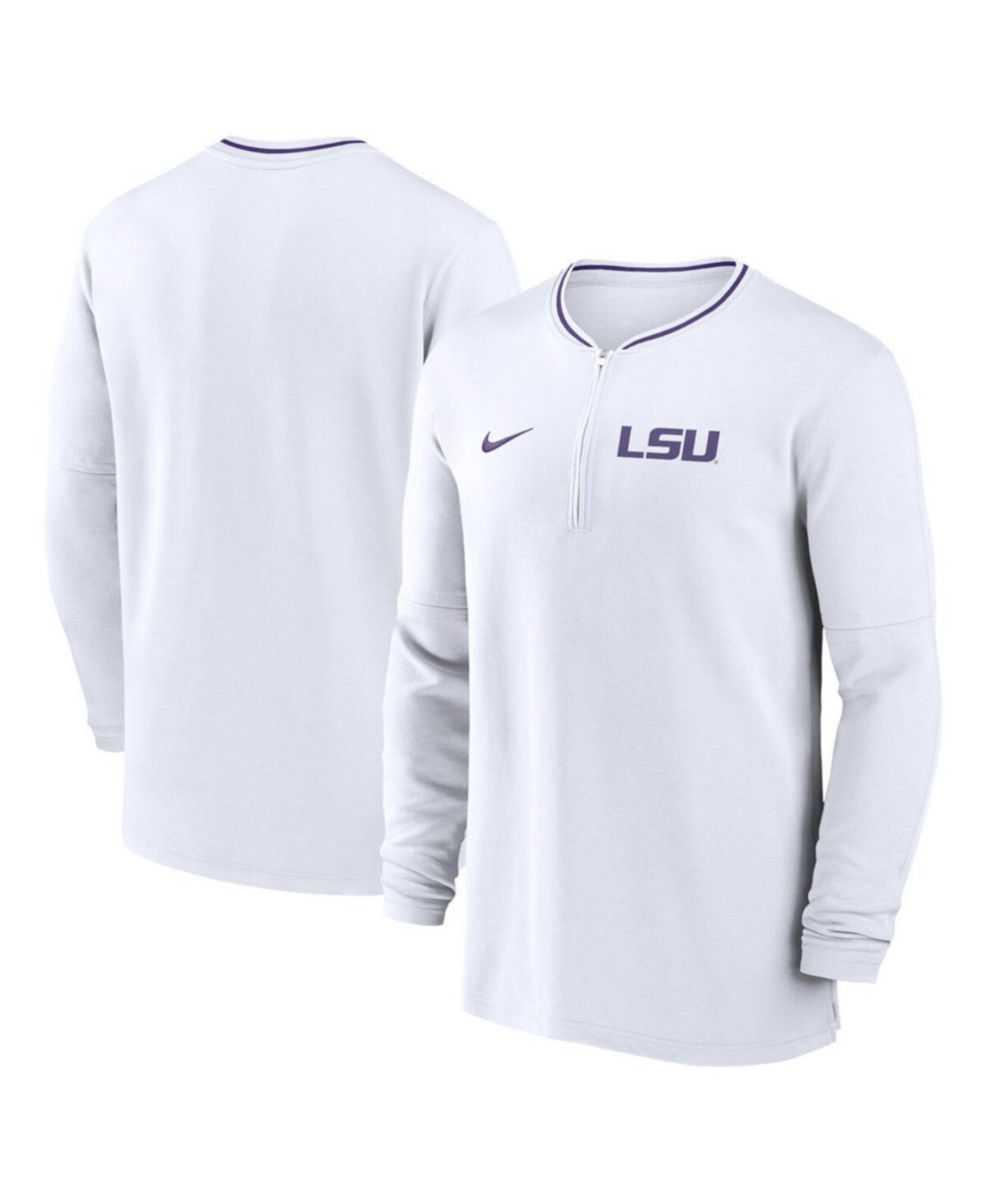 Мужское Худи Nike LSU Tigers 2024 Sideline Coach Performance Half-Zip Длинный Рукав Nike