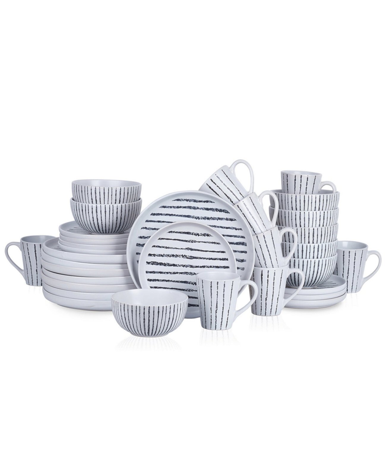 Nova 32 Pc. Dinnerware Set, Service for 8 Stone Lain