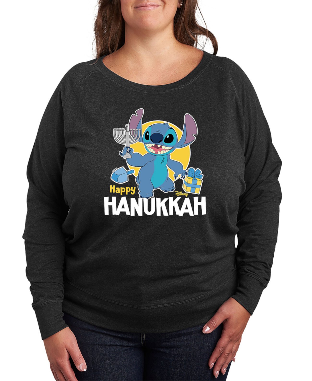 Женская Футболка Hybrid Apparel Plus Size Lilo Stith Happy Hanukkah Graphic Hybrid Apparel