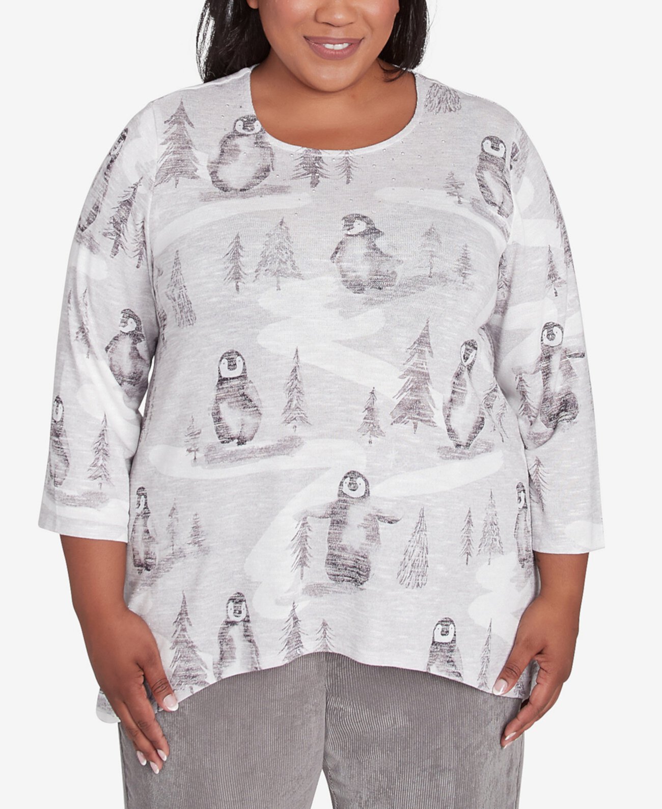 Женская Футболка Alfred Dunner Plus Size Copenhagen Penguin Alfred Dunner