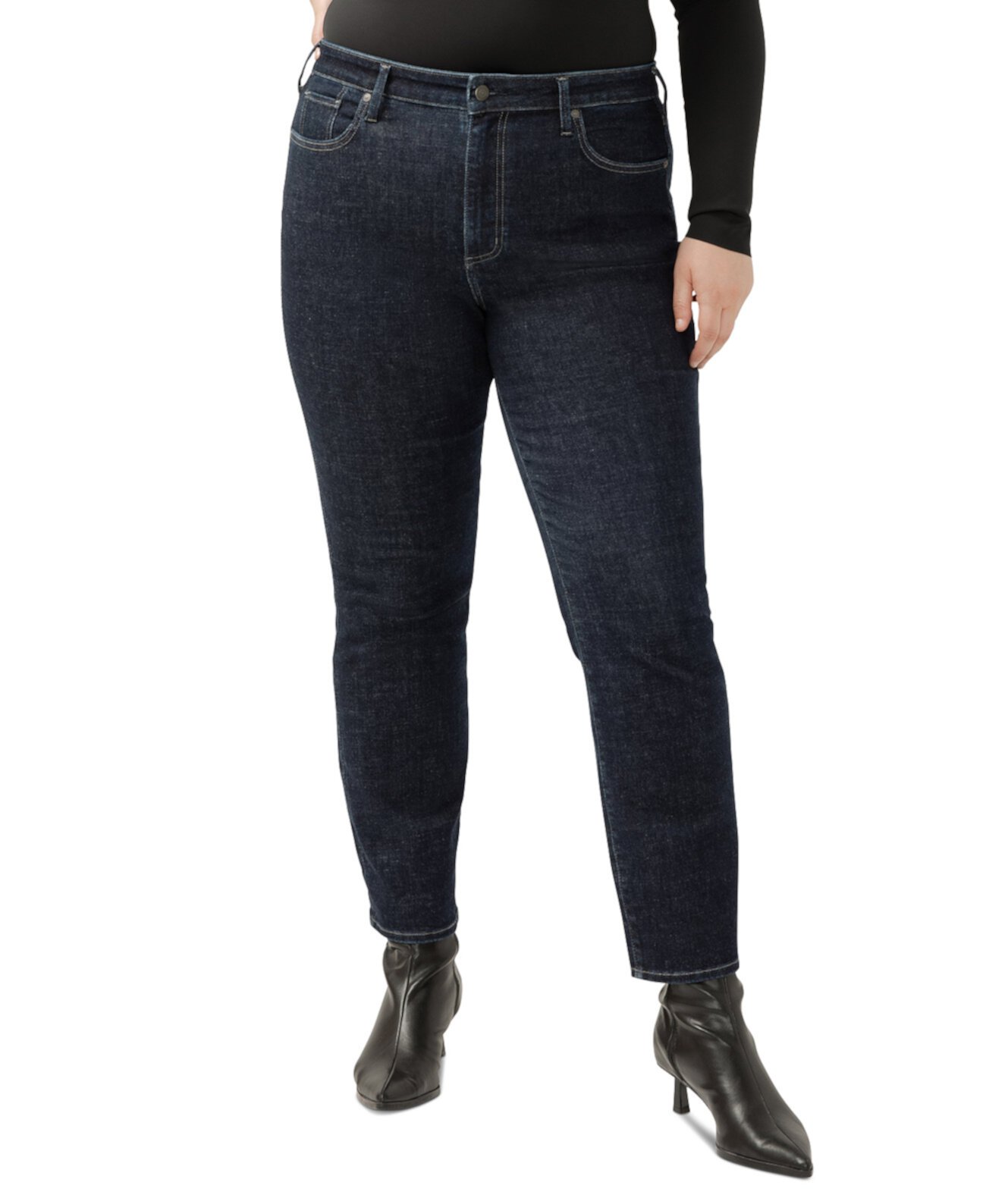 Plus Size Isbister High-Rise Straight-Leg Jeans Silver Jeans Co.