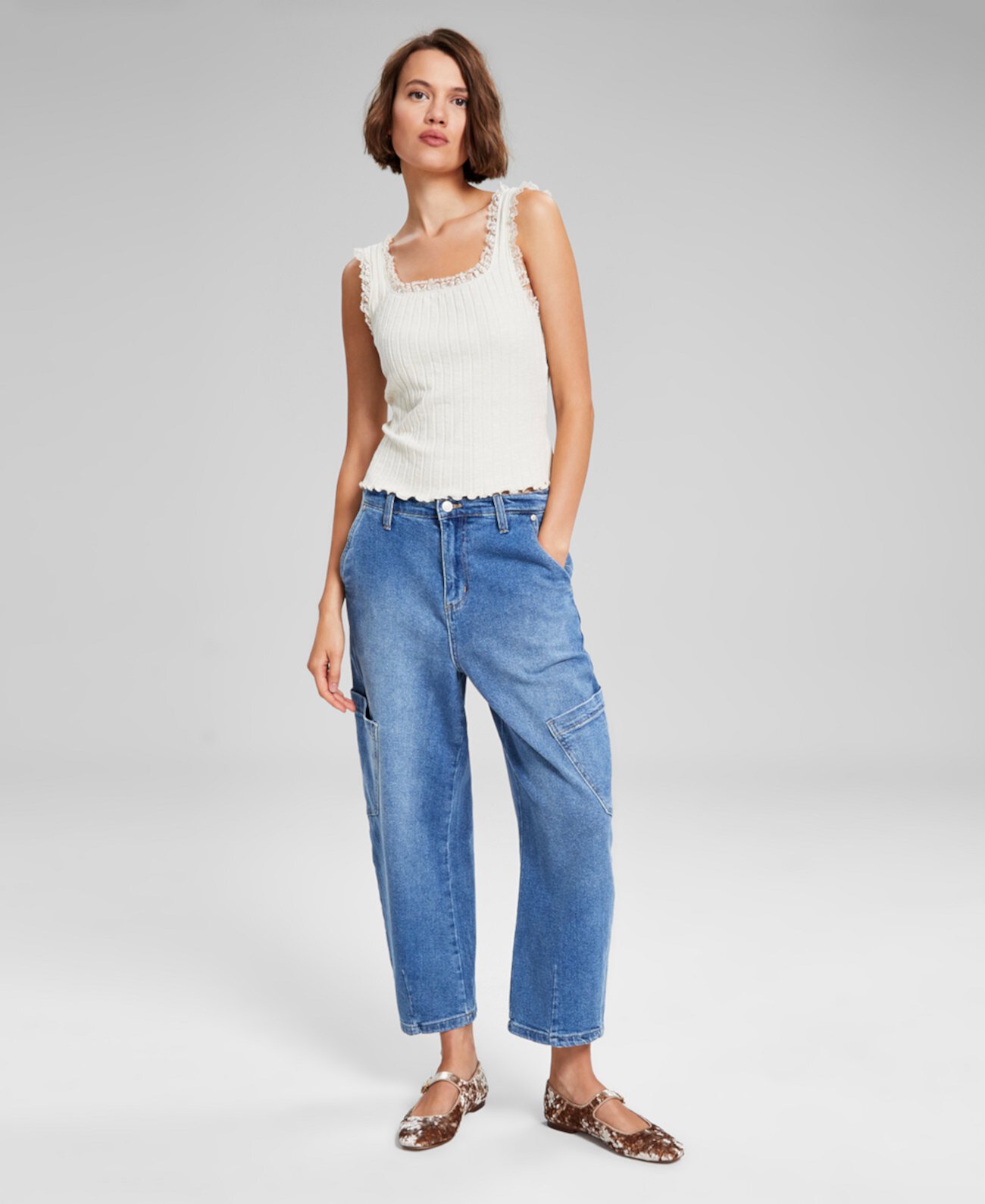 Women's High-Rise Barrel-Leg Jeans, Created for Macy's And Now This