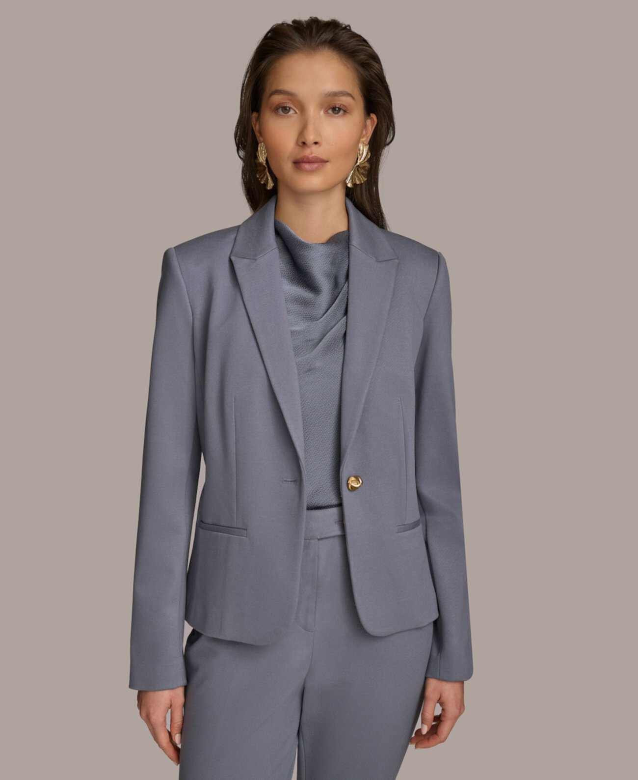 Женская Повседневная куртка Donna Karan New York One Button Blazer Donna Karan New York