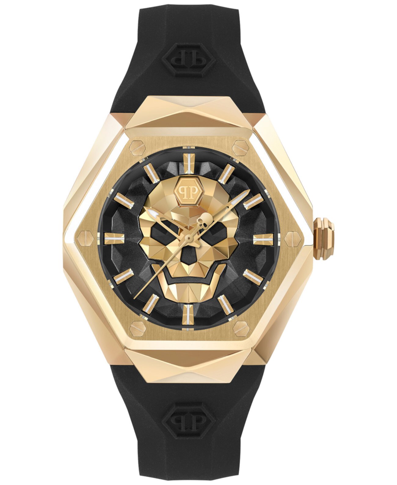 Women's Skull Spikes Black Silicone Strap Watch 40mm Philipp Plein