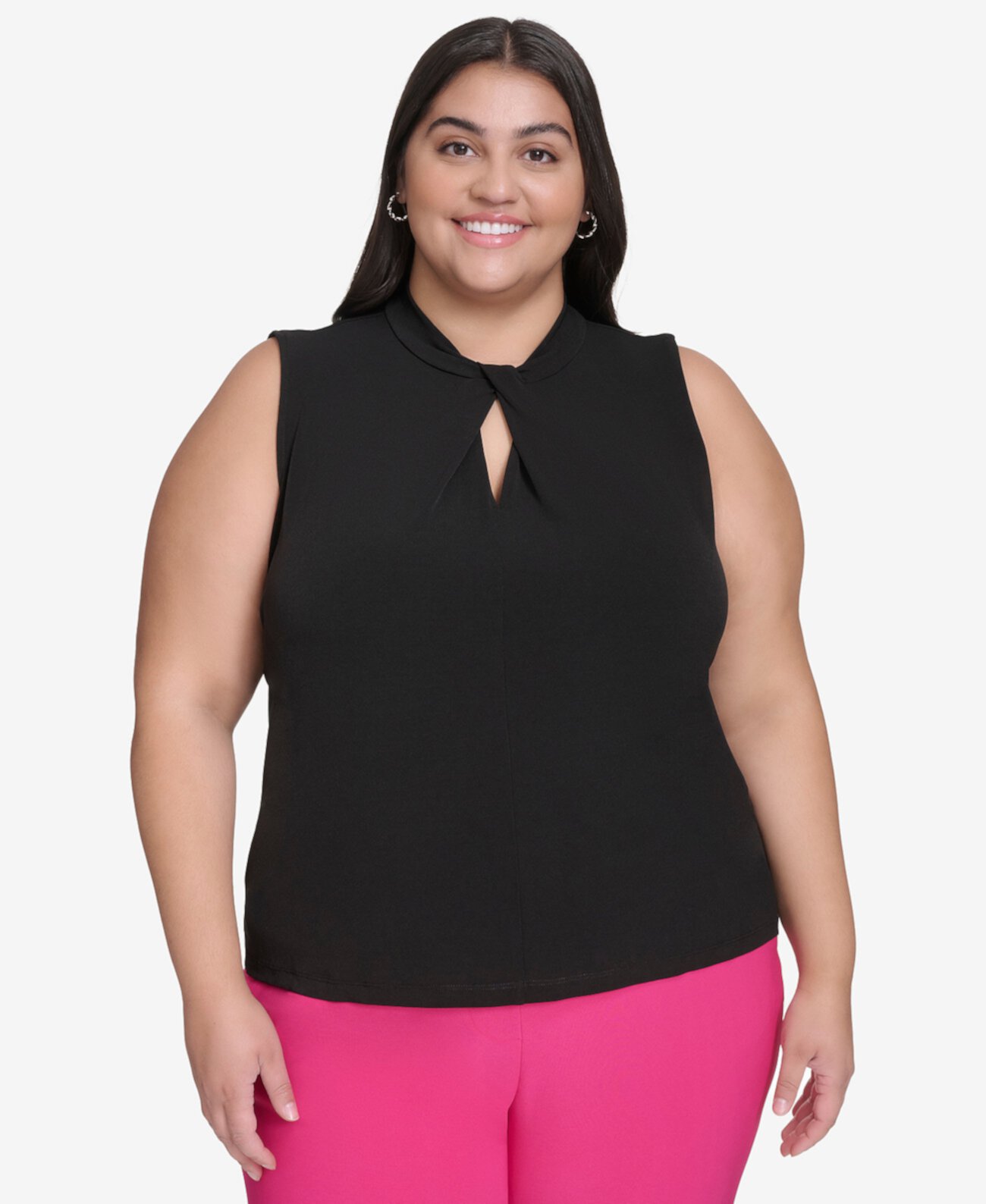 Женская Майка DKNY Plus Size Twist-Neck Keyhole DKNY