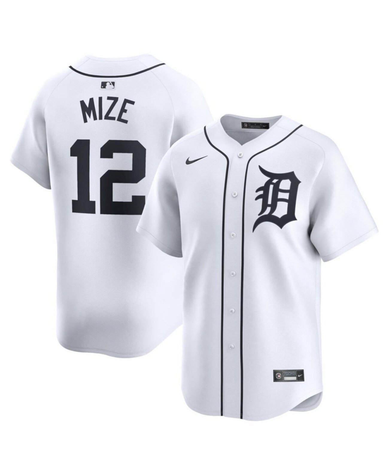 Мужское Джерси Nike Casey Mize White Detroit Tigers Home Limited Nike