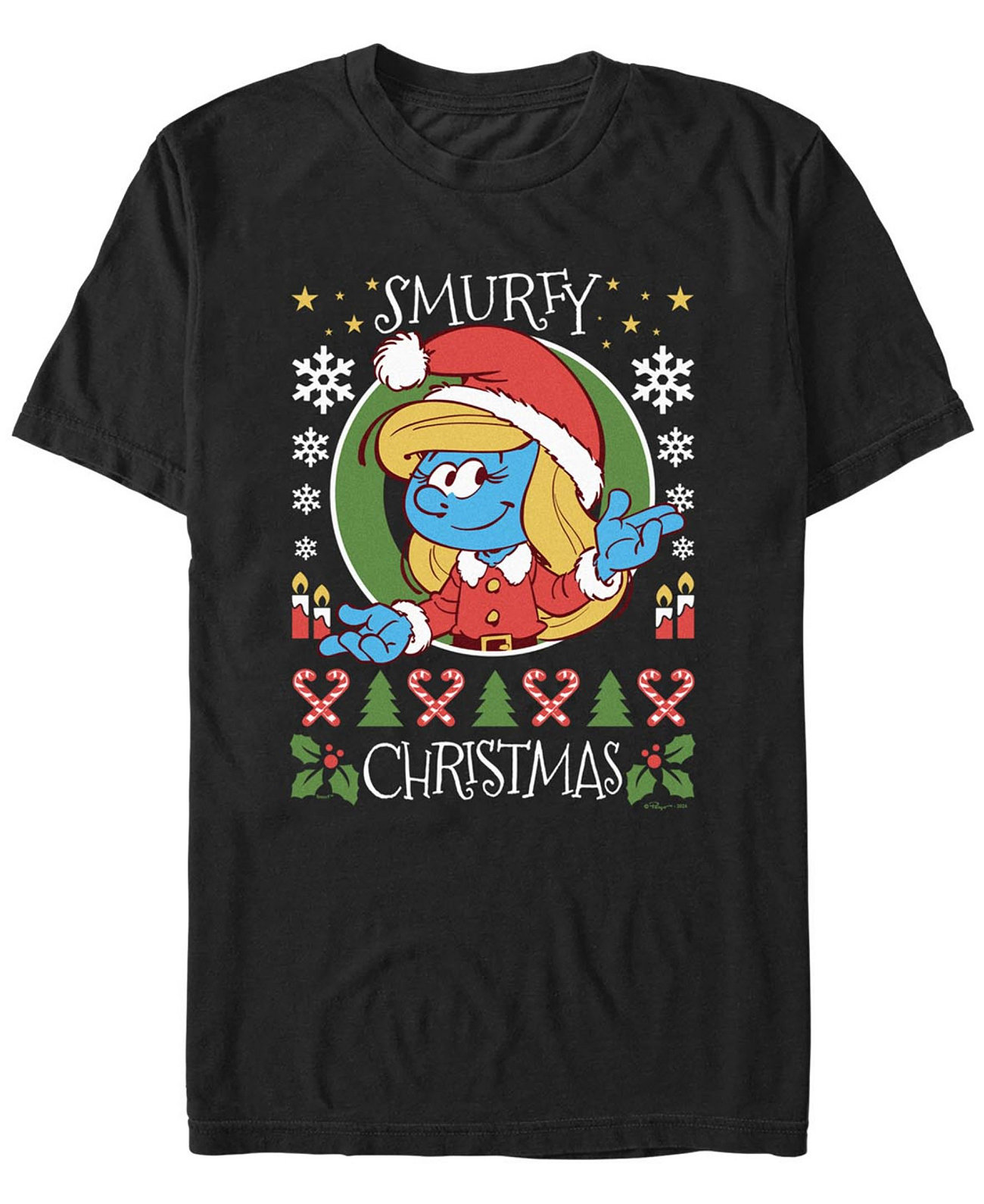 Мужская Футболка FIFTH SUN Merry Christmas Smurfette FIFTH SUN