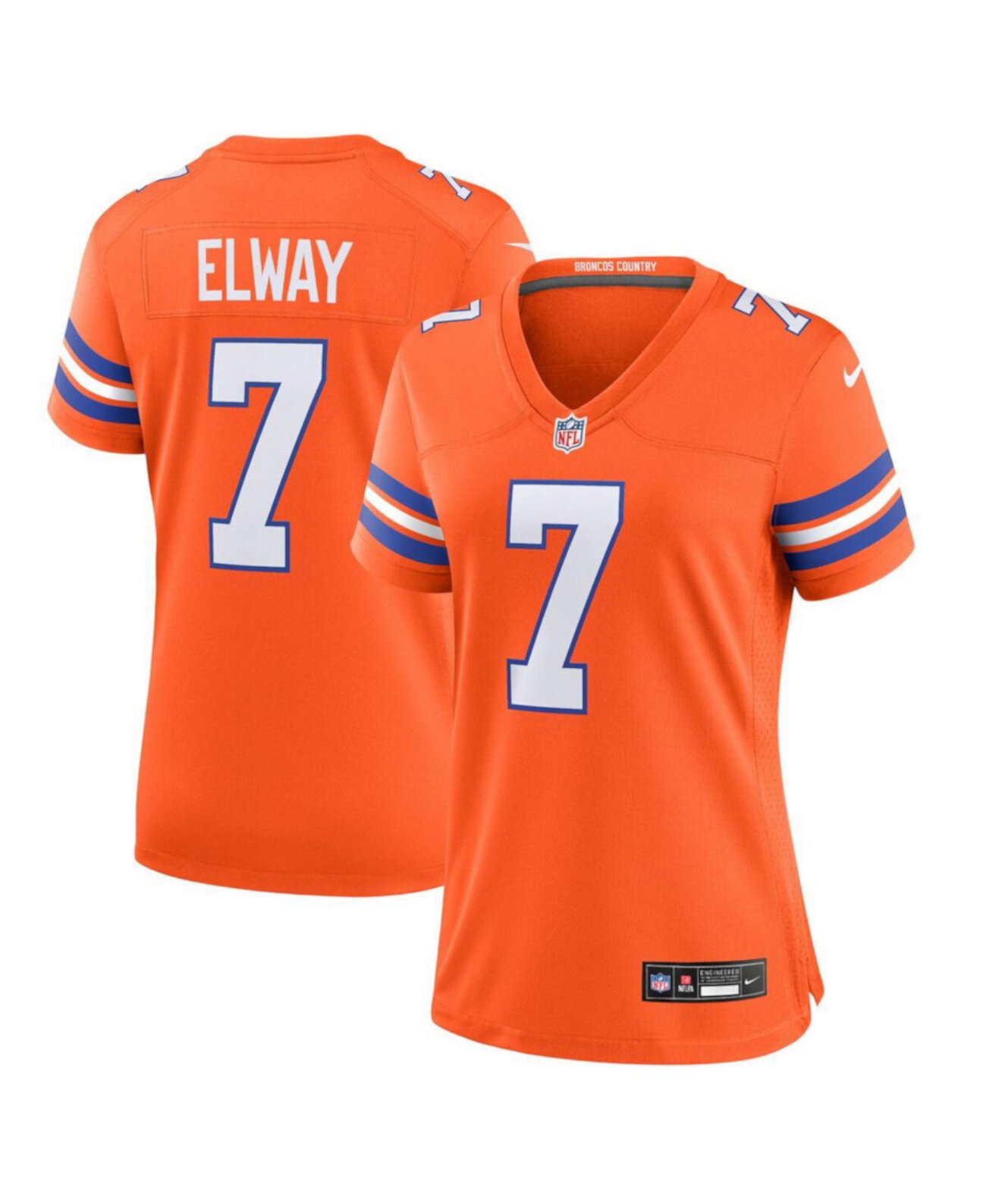 Мужская и Женская Джерси Nike John Elway Оранжевый Denver Broncos Mile High Collection 1977 Throwback Player Game Nike