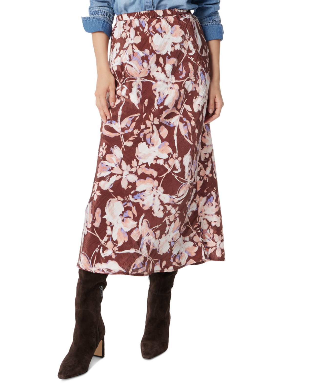 Женская Юбка Sam Edelman Gracie Printed Satin Midi Sam Edelman