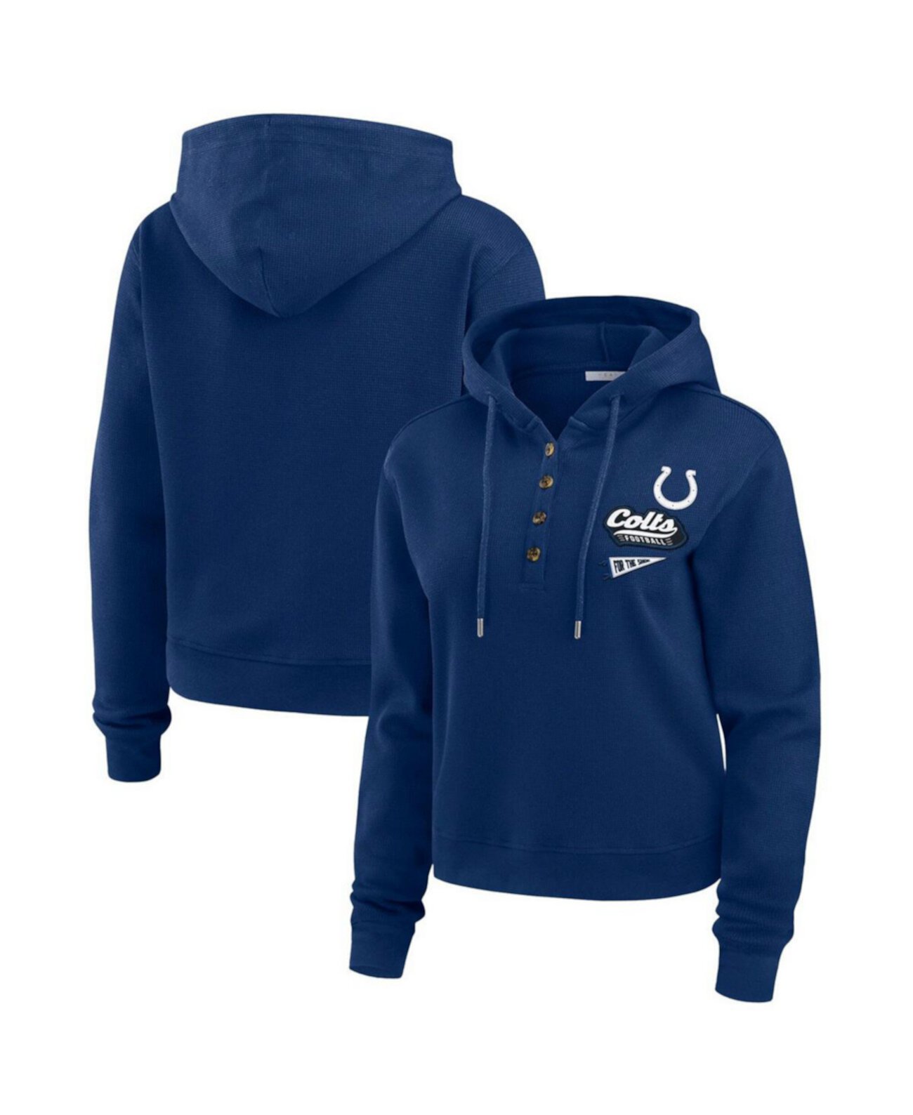 Женское худи Indianapolis Colts с текстурным вязаным узором, 60% хлопка, 40% полиэстера WEAR by Erin Andrews