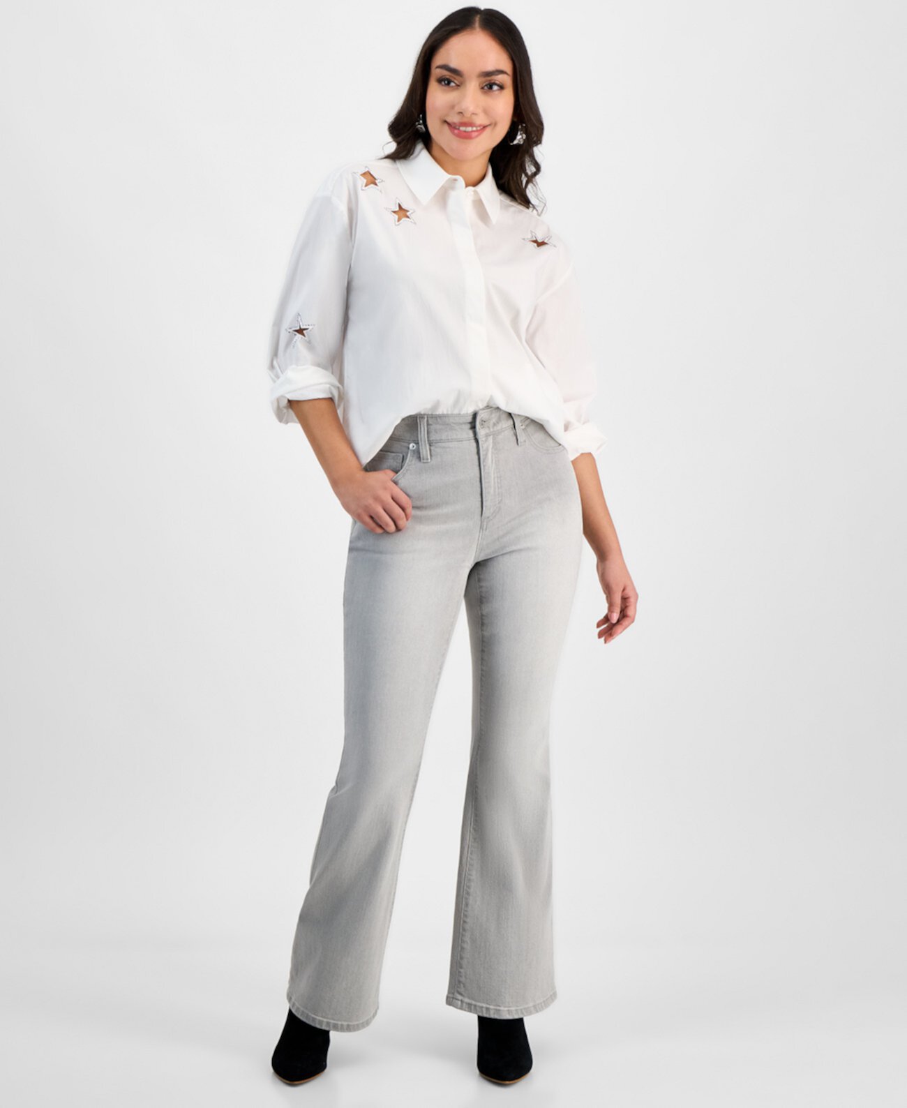 Petite High-Rise Flare Jeans, Exclusively at Macy's I.N.C. International Concepts