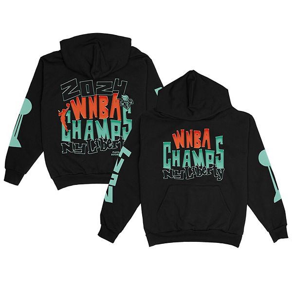 Унисекс Футболка Playa Society Черная New York Liberty Чемпионы WNBA 2024 Года Premium Pullover Hoodie Playa Society