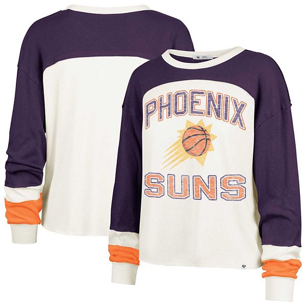 Женская Футболка 47 Brand Cream Phoenix Suns Curve Raglan с Длинным Рукавом 47 Brand