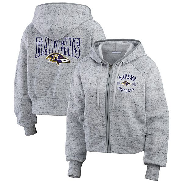 Флисовое худи на молнии WEAR by Erin Andrews с логотипом Baltimore Ravens и капюшоном WEAR by Erin Andrews