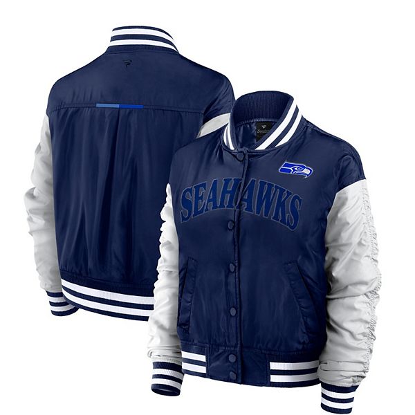 Женская куртка с вышивкой и рюшами Seattle Seahawks Elements Wave Full-Snap Fanatics Brands - White Label