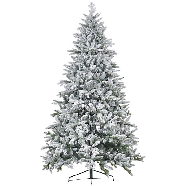 Homcom 8 Foot Snow Flocked Artificial Christmas Tree, Easy Assembly HomCom