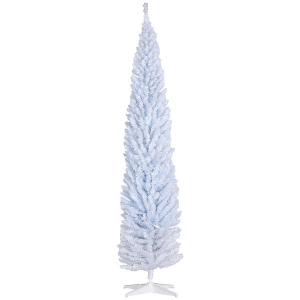 Homcom 8' Prelit Artificial Christmas Tree With Warm White Led Lights HomCom