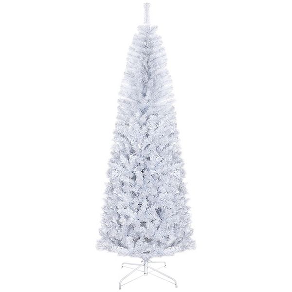 Homcom 6' Unlit Pencil Christmas Tree Holiday Decor With Stand HomCom