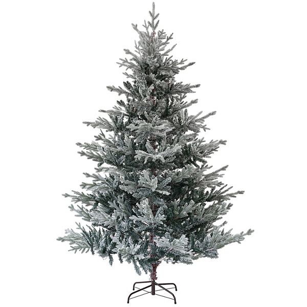 Homcom 7.5ft Artificial Nordic Pine Christmas Tree With Snow, Easy Assembly HomCom