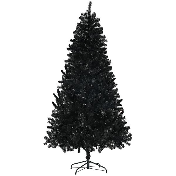 Homcom 9ft Artificial Black Christmas Tree, Holiday Décor With Steel Base HomCom