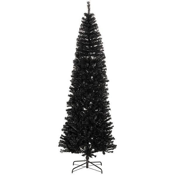 Homcom 8' Unlit Pencil Christmas Tree Holiday Decor With Stand HomCom