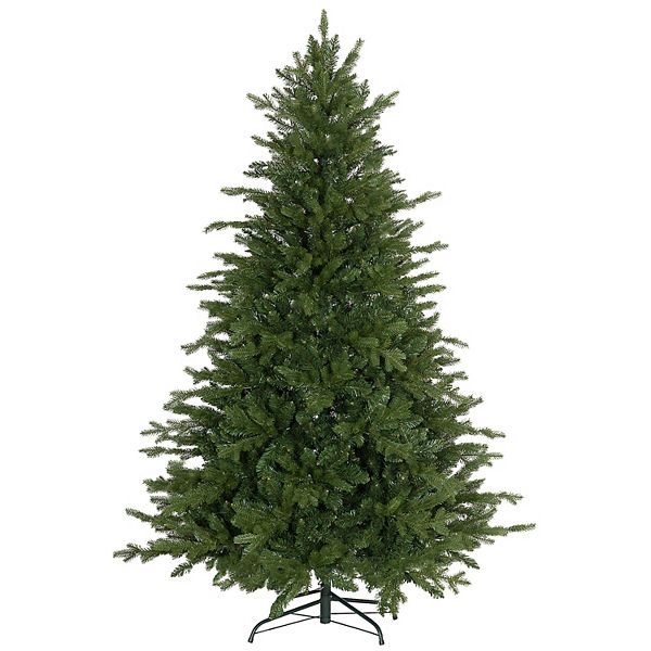 Homcom 6 Ft Artificial Christmas Tree With Metal Stand, Hinged Branches HomCom