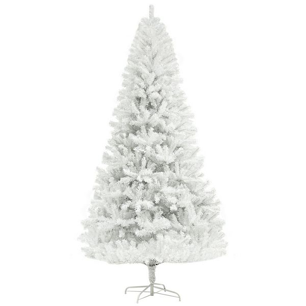 Homcom 9ft Artificial White Christmas Tree, Holiday Décor With Steel Base HomCom